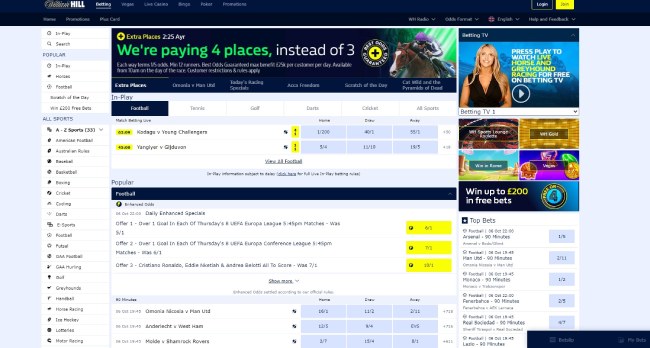 William Hill betting markets